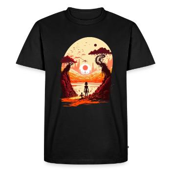 Sci Fi - Men's Premium Organic T-Shirt - black - Front - Nico (187cm)