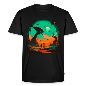 Les extraterrestres sont Everywere - T-shirt Premium bio Homme - noir - Devant - Nico (187cm)