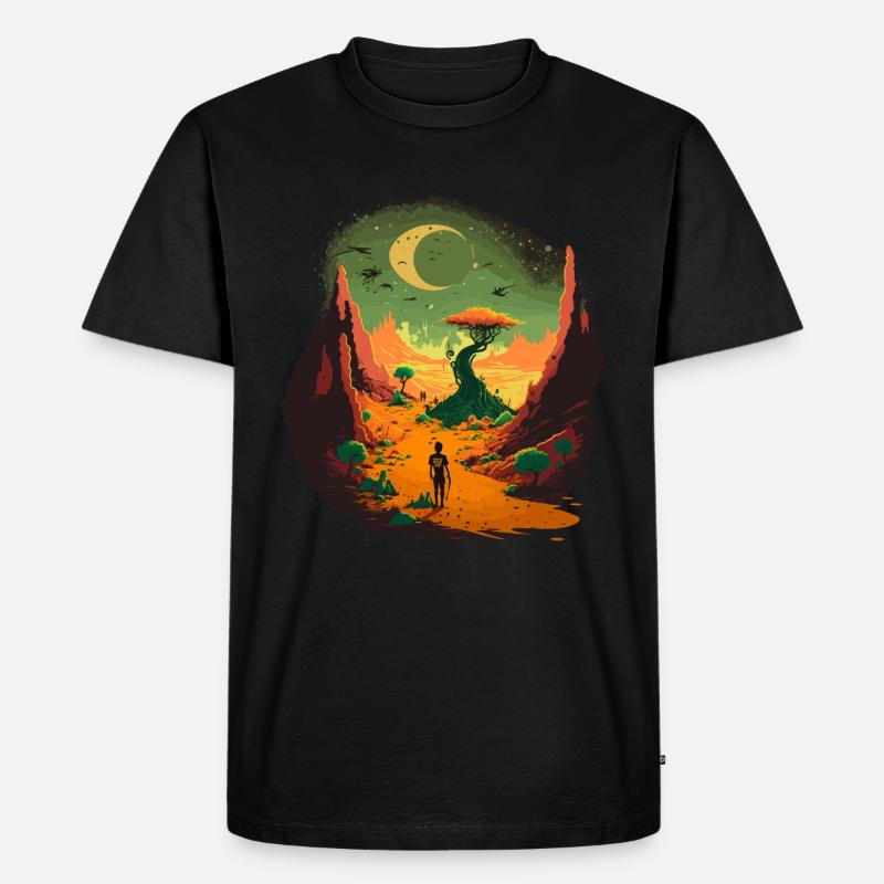 Buntes Alien - Männer Premium Bio T-Shirt - Schwarz