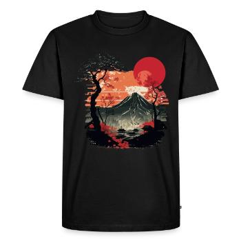 Village japonais - T-shirt Premium bio Homme - noir - Devant - Nico (187cm)