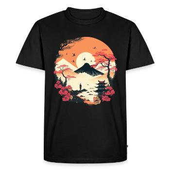 Japonais - T-shirt Premium bio Homme - noir - Devant - Nico (187cm)