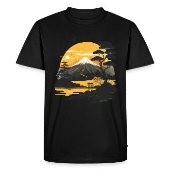 Montagne - T-shirt Premium bio Homme - noir - Devant - Nico (187cm)