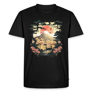 Asie Amour - T-shirt Premium bio Homme - noir - Devant - Nico (187cm)