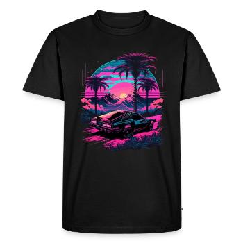 Paume Vaporwave - T-shirt Premium bio Homme - noir - Devant - Nico (187cm)