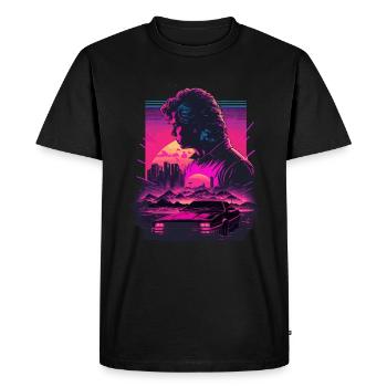 Neon Retro Art - T-shirt Premium bio Homme - noir - Devant - Nico (187cm)