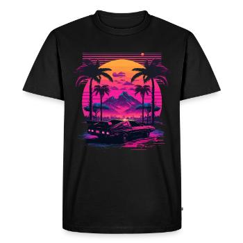 Voiture rétro - T-shirt Premium bio Homme - noir - Devant - Nico (187cm)