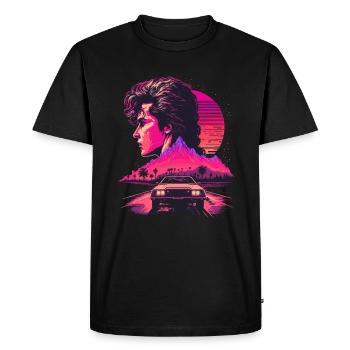 Onde de vapeur - T-shirt Premium bio Homme - noir - Devant - Nico (187cm)