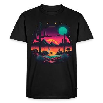 Neon Desert - Men's Premium Organic T-Shirt - black - Front - Nico (187cm)