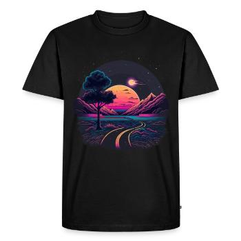 Soleil néon - T-shirt Premium bio Homme - noir - Devant - Nico (187cm)