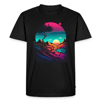 Neon Artwork - Men's Premium Organic T-Shirt - black - Front - Nico (187cm)