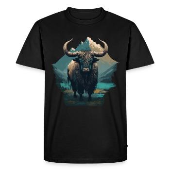 Vieux Yak - T-shirt Premium bio Homme - noir - Devant - Nico (187cm)