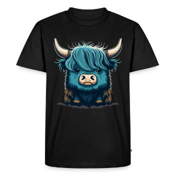 mignon, yak, illustration - T-shirt Premium bio Homme - noir - Devant - Nico (187cm)