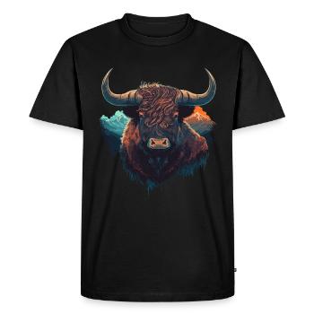 Animal de montagne - T-shirt Premium bio Homme - noir - Devant - Nico (187cm)