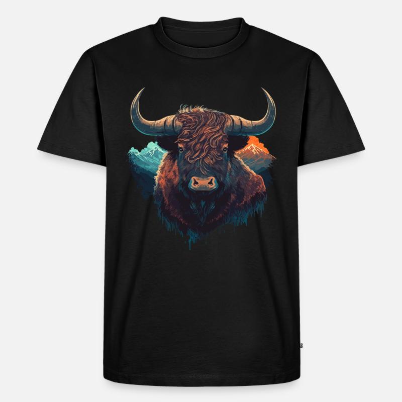 Bergtier - Männer Premium Bio T-Shirt - Schwarz