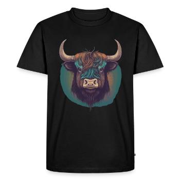 Yak tibétain - T-shirt Premium bio Homme - noir - Devant - Nico (187cm)