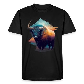 Galaxie Yak - T-shirt Premium bio Homme - noir - Devant - Nico (187cm)