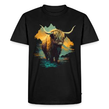 Yak Art - T-shirt Premium bio Homme - noir - Devant - Nico (187cm)