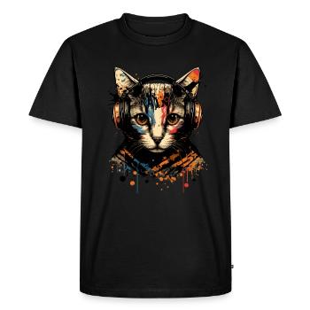 Chat de jeu - T-shirt Premium bio Homme - noir - Devant - Nico (187cm)