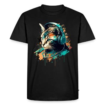 Cat Rock - Men's Premium Organic T-Shirt - black - Front - Nico (187cm)