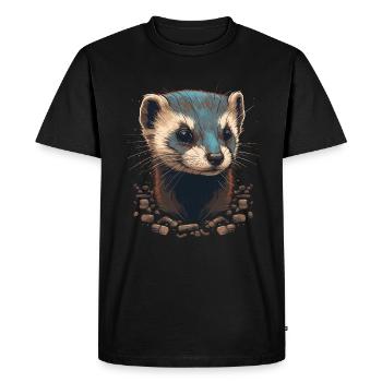 Tête de furet - T-shirt Premium bio Homme - noir - Devant - Nico (187cm)