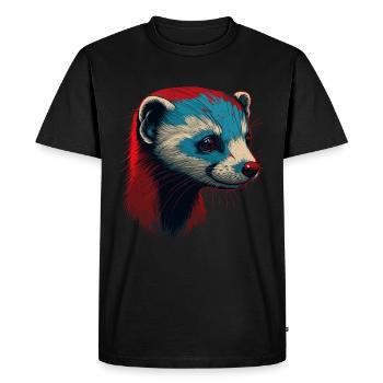 Furet rouge - T-shirt Premium bio Homme - noir - Devant - Nico (187cm)