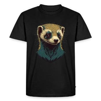 Tête de furet - T-shirt Premium bio Homme - noir - Devant - Nico (187cm)