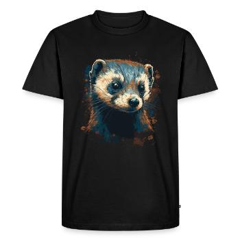 Propriétaire de furet - T-shirt Premium bio Homme - noir - Devant - Nico (187cm)