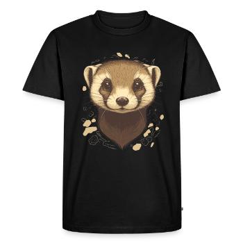 Furet - T-shirt Premium bio Homme - noir - Devant - Nico (187cm)