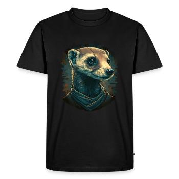 Furet vintage - T-shirt Premium bio Homme - noir - Devant - Nico (187cm)