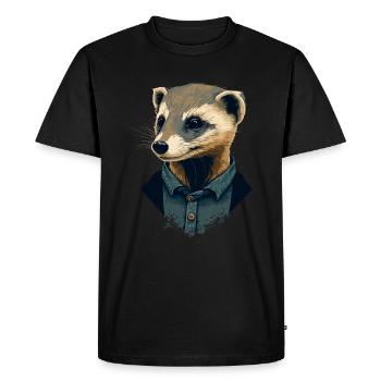 Style furet - T-shirt Premium bio Homme - noir - Devant - Nico (187cm)