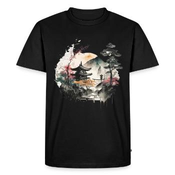 Sakura - T-shirt Premium bio Homme - noir - Devant - Nico (187cm)