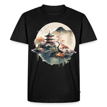 Art traditionnel japonais de la gravure sur bois - T-shirt Premium bio Homme - noir - Devant - Nico (187cm)