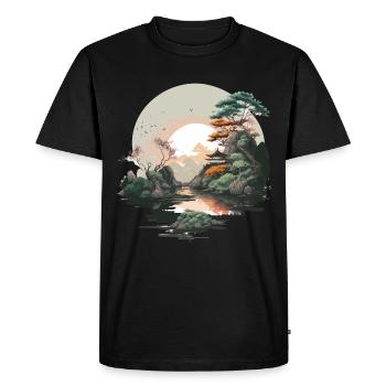 Œuvre d’art Sunrise - T-shirt Premium bio Homme - noir - Devant - Nico (187cm)