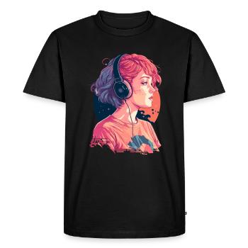 Lofi Mélomane - T-shirt Premium bio Homme - noir - Devant - Nico (187cm)