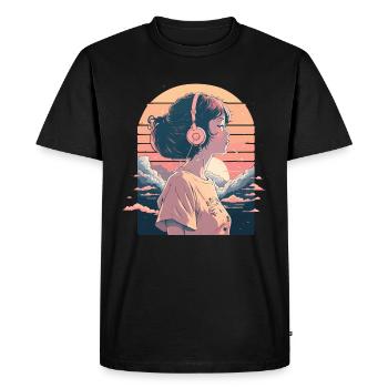Fille mélomane - T-shirt Premium bio Homme - noir - Devant - Nico (187cm)