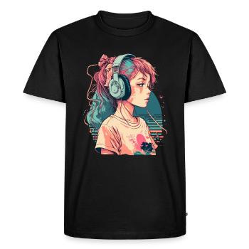Lofi Chill Music - Men's Premium Organic T-Shirt - black - Front - Nico (187cm)