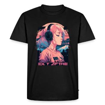 Fille triste - T-shirt Premium bio Homme - noir - Devant - Nico (187cm)