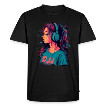 Lo Fi - T-shirt Premium bio Homme - noir - Devant - Nico (187cm)