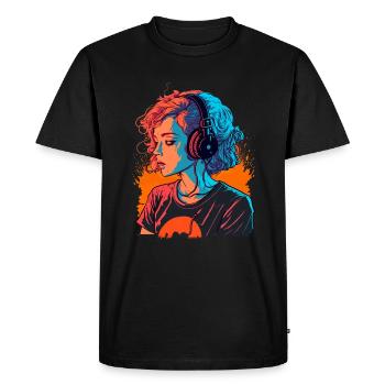 Cute Girl - Men's Premium Organic T-Shirt - black - Front - Nico (187cm)