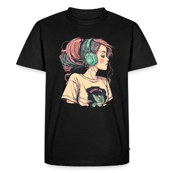 Lofi Beats - Men's Premium Organic T-Shirt - black - Front - Nico (187cm)