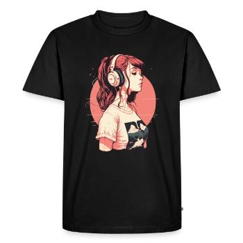 Lofi - T-shirt Premium bio Homme - noir - Devant - Nico (187cm)
