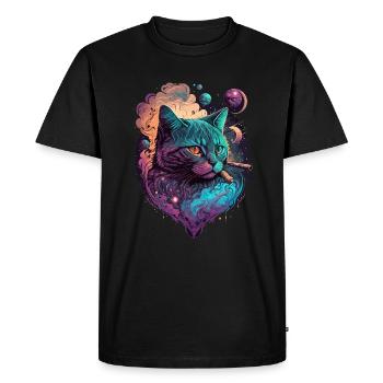 Chat sympa - T-shirt Premium bio Homme - noir - Devant - Nico (187cm)