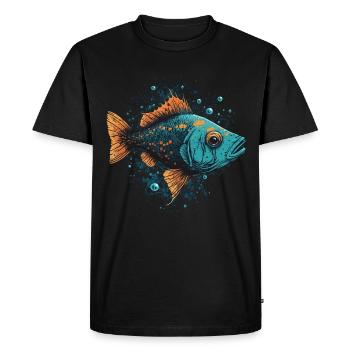 Illustration de poissons - T-shirt Premium bio Homme - noir - Devant - Nico (187cm)