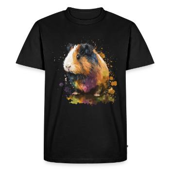 Hamster Illustration - T-shirt Premium bio Homme - noir - Devant - Nico (187cm)