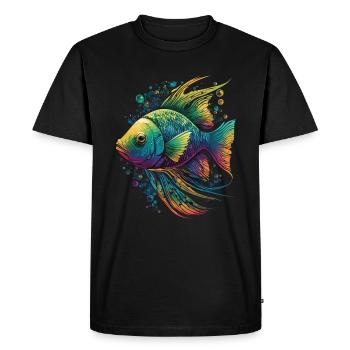 Colorful Fish - Men's Premium Organic T-Shirt - black - Front - Nico (187cm)