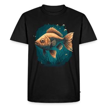 Illustration de poissons d’eau profonde - T-shirt Premium bio Homme - noir - Devant - Nico (187cm)