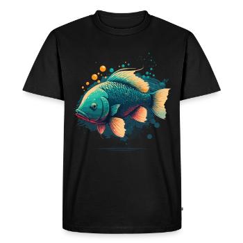 Fishy - Men's Premium Organic T-Shirt - black - Front - Nico (187cm)