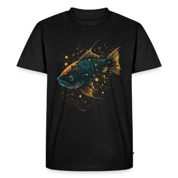 Japanese Fish - Men's Premium Organic T-Shirt - black - Front - Nico (187cm)