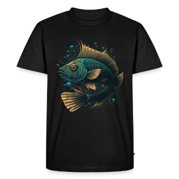 Amateur de poissons d’eau profonde - T-shirt Premium bio Homme - noir - Devant - Nico (187cm)