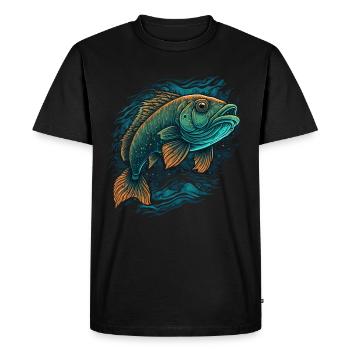 Poisson - T-shirt Premium bio Homme - noir - Devant - Nico (187cm)
